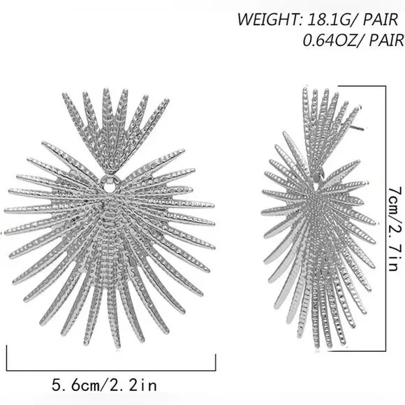 ⭐️✨Silver Sunburst earrings ✨⭐️ - Picture 5 of 7